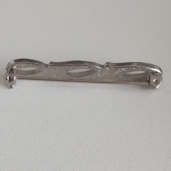 Silver Hair Clip with Rhinestones - Picture 2 of 4